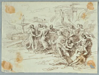Bacchanalsk scene med Circle of Dancing Figures