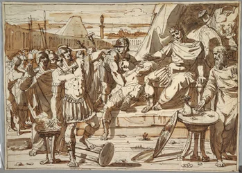 Tegning, Caius Mucius Scaevola og Porsena, 1800–1820