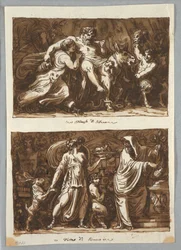 Tegning, ark fra en skissebok: Silenos#39; triumf; Offer til Bacchus, 1800–1810