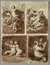 Lunette med St. Peter og St.Paul med St. Matteus og profeten Jesaja, Studer etter Sebastiano del Piombo