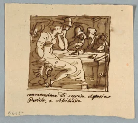Sokrates, Perikles, Alkibiades, Aspasia i diskusjon
