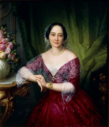 Portrett av Anne Opulich av Felice Schiavoni, olje på lerret