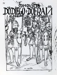 Conquistadorene Diego de Almagro og Francisco Pizarro forsonet seg på Castille