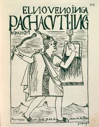 Portrett av den store inkakeiseren Pachacutec (blekktegning)
