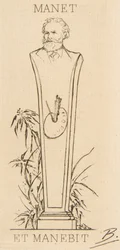 Ex-libris av Manet, 1875.