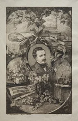 Frontispice for "New Works of Champfleury, The Friends of Nature:" Portrett av Champfleury, etter Gustave Courbet