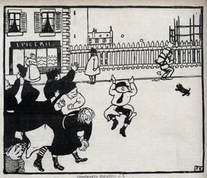 Nydelige barn! (hei glassmester...) tegning av Felix Vallotton (1865–1925) i «Le rire» fra 1898 – Privat samling