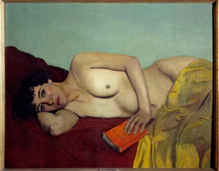 Den forlatte lesningen, maleri av Félix Vallotton (1865-1923), 20. århundre, mål 0,81 x 1 m, Lyon, Musée des Beaux-Arts