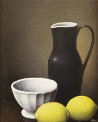 Skål og sitroner, ca. 1930 (olje på lerret)