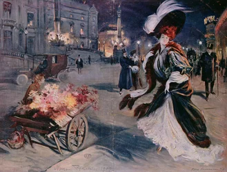 Paris om natten i Operakvarteret, 1907