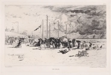 En storm ved Trouville, 1874.