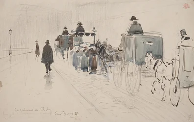 Au Boulevard de Clichy (blyant og akvarell på papir)