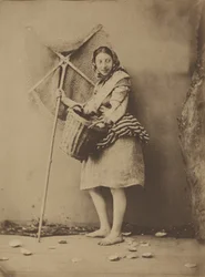 En rekefiskerjente, ca. 1854 (foto)