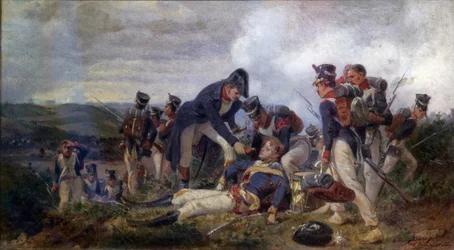 En linjeinfanteririfleoffiser som reddet en løytnant fra det britiske 13th Light Dragons Regiment, 2. halvdel av 1800-tallet (olje på lerret)
