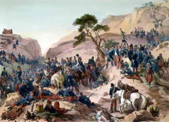 Episode fra erobringen av Algerie i 1840 - Slaget ved Mouzaia-passet (1840) - Hertugen av Orléans fører kommandoen i den franske hæren - stikk ved Philippoteaux - Den franske hæren vinner slaget om Teniah ved Mouzaia om fjellpasset ved Mouzaia den 1