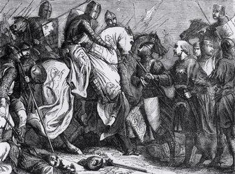 Henry III (1207-72) i slaget ved Lewes, 14. mai 1264