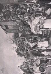 Foran, illustrasjon fra Hindenburg utgitt av Daterlandischer Derlag C U Weller Berlin