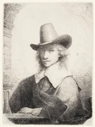 Mann med høy hatt, ca. 1645-50