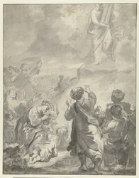 Moses stiger ned fra Sinai-fjellet med de ti bud