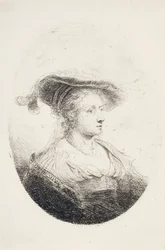 Ung dame med plymer hatt, 1644