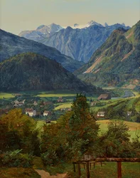 Dachstein fra Sophien-dobbeltvisningen nær Ischl