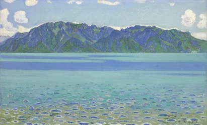 Le Grammont, av Hodler, Ferdinand (1853-1918). olje på lerret