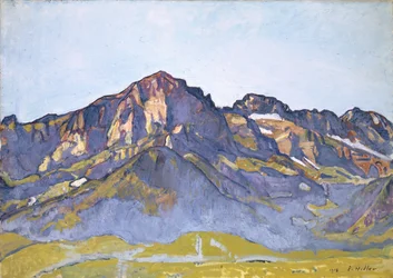 Dents Blanches på Champéry i morgensolen, 1916