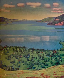 The Lake of Thun, fra Leissigen, c1910.