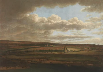 Utsikt fra Aschaffenburg slott over alléene mot Schönbusch (Aschaffenburg-syklusen)