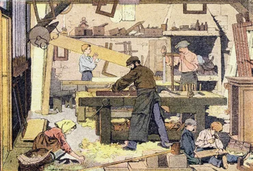 Snekkeren, i barndommens bildebok, ca. 1900 (gravering)