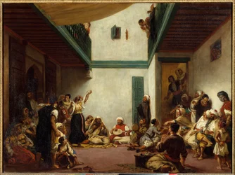 Jødisk bryllup i Marokko. Maleri av Eugène Delacroix (1798-1863)