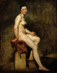 Mademoiselle Rose sittende naken