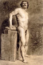 Mannlig akademiskikkelse, sannsynligvis Polonais, stående, 1821