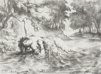 Ophelias død, 1843