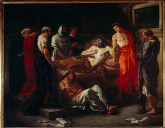 Marc Aureles død (121-180). Maleri av Eugene Delacroix (1798-1863)