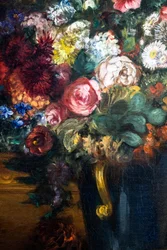 Blomstervase på en konsoll, detalj