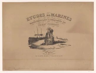Omslag for utskrifter av studier av skip Studier av skip (serietittel) Etudes de marines, designs d