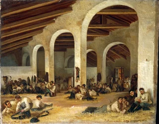 Brakker i Modena, av Ferdinando Buonamici, olje på lerret
