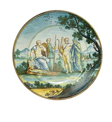 Siena-plate, med Hercules som bringer Alcestis til kong Admetus, ca. 1745