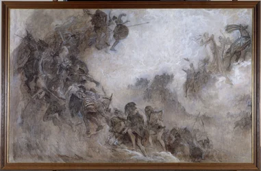 Skisse for taket i paleontologiamfiteateret ved naturhistorisk museum i Paris: Les Races humaines (Plafond)