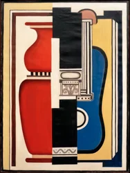 Blå gitar og vase