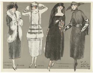 Gazette du Bon Ton, 1920 - nr. 7, Croquis Pl XXXIII: Lanvin / Beer / Lanvin (tittel på objekt)