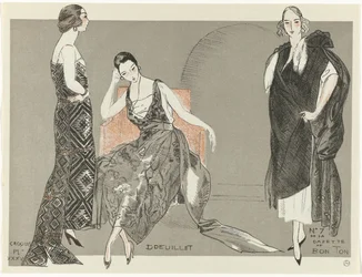 Gazette du Bon Ton, 1920 - nr. 7, Croquis Pl. XXXV: Doeuillet (tittel på objekt)