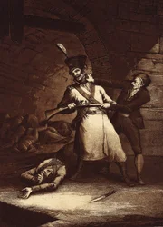 Jose de la Hera gjør opprør mot en av soldatene fra Napoleonshæren, ca. 1812-13 (etsning)