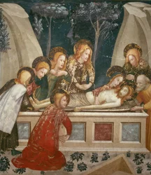 Jesus i graven med apostlene og hans mor (fresco)