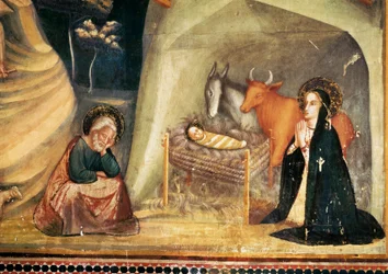 Fødsel, fra kapellet Saint Michel, klosteret Pedralbes, Barcelona