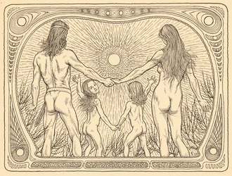 Sonnenwanderer, tallerken 12, fra porteføljen 'Lebenszeichen', pub. 1908 i Berlin av Fritz Heyder Verlag