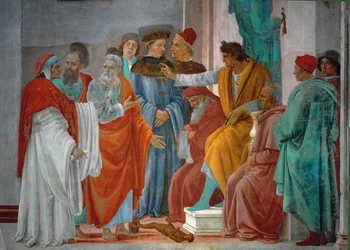 Disput mellom St. Peter, St. Paulus og trollmannen Simon Magus (freske)