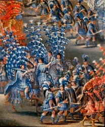 Fest på Palazzo Barberini til ære for Christine de Suede (Christine av Sverige), den 28/02/1656 Detalj. Maleri av Filippo Lauri (1623-1694) og Filippo Gagliardi (død 1659). Roma fra 1600-tallet, Roma-museet