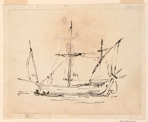 Tegning, et seilfartøy, 1770–1800